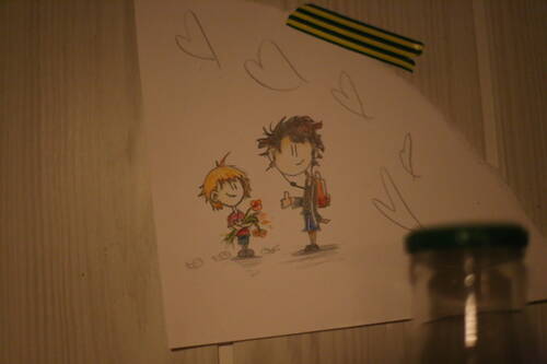 A drawing of two boys