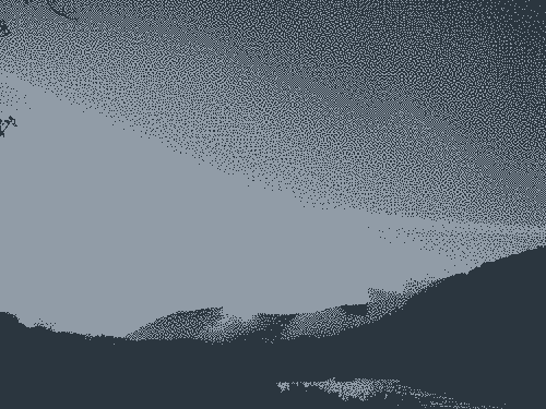Pixelated image : A sunset