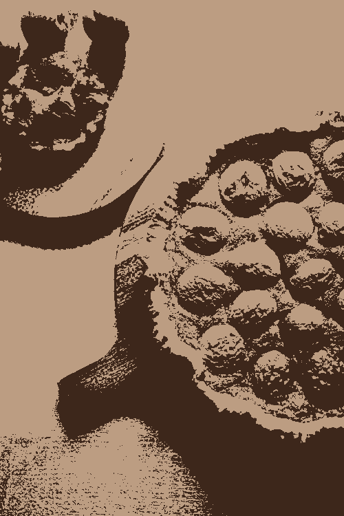 Image pixelisée : Une tarte aux abricots